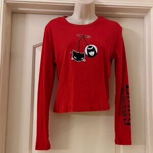 Emily The‎ Strange Long Sleeve Red Top